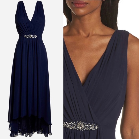 Eliza J
Embellished
High/Low Chiffon
Dress Gown Navy Blue size 4 6 8 10 or 16 - Picture 4 of 15